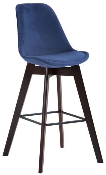 Natalina Tabouret de Bar Velours Bleu 7x56cm 1