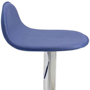 Tabouret de bar Moira simili cuir bleu 5x41cm 7