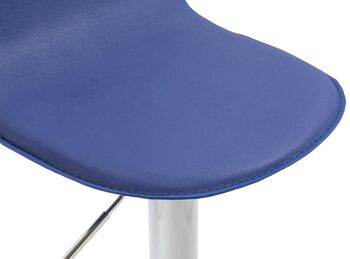 Tabouret de bar Moira simili cuir bleu 5x41cm 8