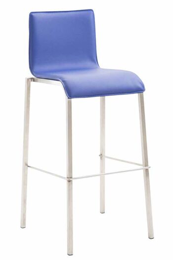 Tabouret Piuro Cuir Artificiel Bleu 7x45cm 1