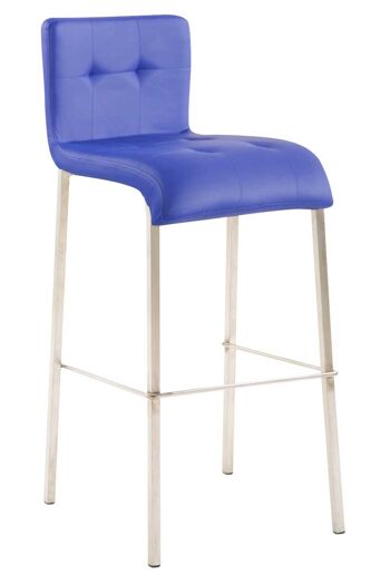 Gorga Tabouret de Bar Simili Cuir Bleu 7x45cm 1