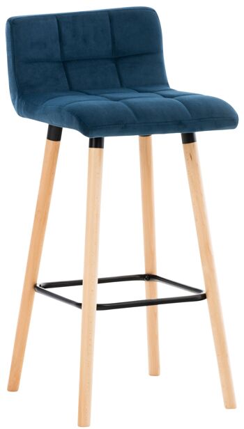 Tabouret de bar Venice Velours Bleu 6x49cm 1