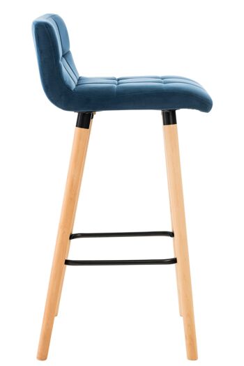 Tabouret de bar Venice Velours Bleu 6x49cm 3