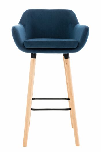 Scosse Tabouret de Bar Velours Bleu 7x46cm 2