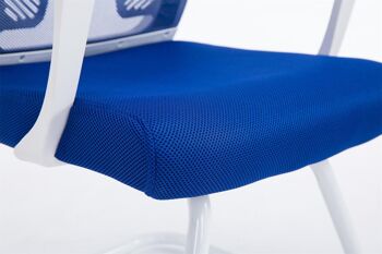 Corzano Chaise visiteur Tissu Bleu 10x56.5cm 6