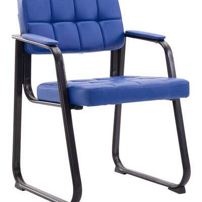 Greci Bezoekersstoel Kunstleer Blauw 10x58cm