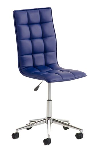 Bosnasco Chaise de bureau Cuir artificiel Bleu 9x57cm 1
