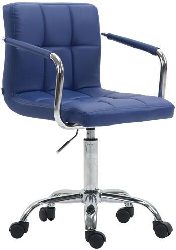 Rufina Chaise de Bureau Similicuir Bleu 9x44cm 1