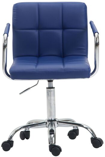 Rufina Chaise de Bureau Similicuir Bleu 9x44cm 2