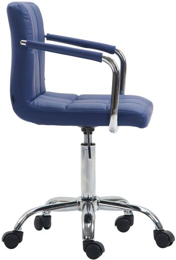 Rufina Chaise de Bureau Similicuir Bleu 9x44cm 3