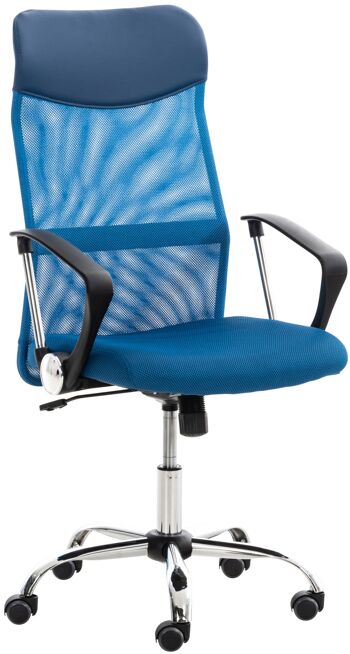 Chaise de bureau Tenuta simili cuir bleu 15x53cm 1