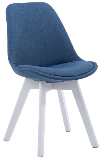 Volargne Chaise de salle à manger Tissu Bleu 6x55cm 1