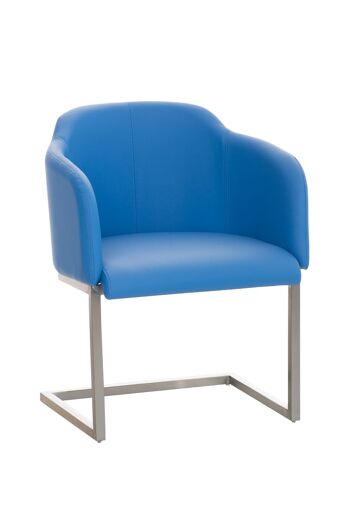 Bucciano Chaise de salle à manger Cuir artificiel Bleu 10x46cm 1
