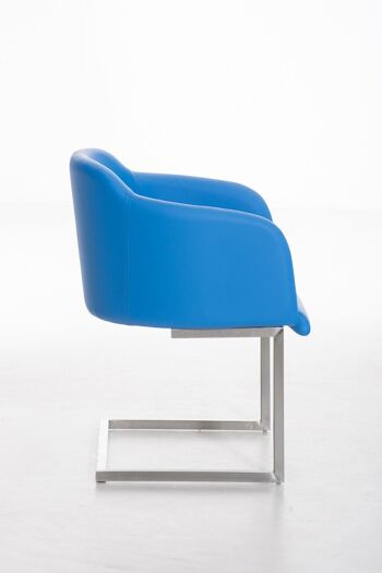 Bucciano Chaise de salle à manger Cuir artificiel Bleu 10x46cm 2