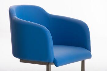 Bucciano Chaise de salle à manger Cuir artificiel Bleu 10x46cm 3