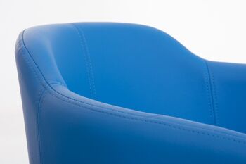 Bucciano Chaise de salle à manger Cuir artificiel Bleu 10x46cm 5