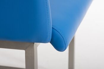 Bucciano Chaise de salle à manger Cuir artificiel Bleu 10x46cm 6
