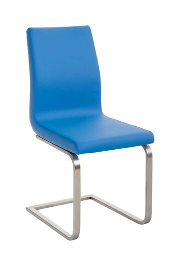 Greccio Chaise de salle à manger Cuir artificiel Bleu 6x50cm 1