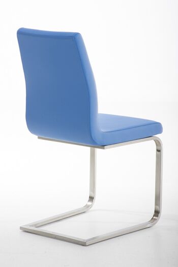 Greccio Chaise de salle à manger Cuir artificiel Bleu 6x50cm 2