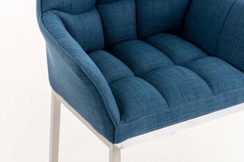 Palermo Chaise de salle à manger Tissu Bleu 13x63cm 6