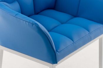 Savignano Chaise de Salle à Manger Simili Cuir Bleu 13x63cm 6