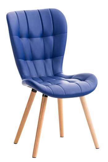 Landriano Chaise de salle à manger Cuir artificiel Bleu 6x63cm 1