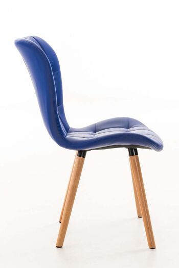 Landriano Chaise de salle à manger Cuir artificiel Bleu 6x63cm 2