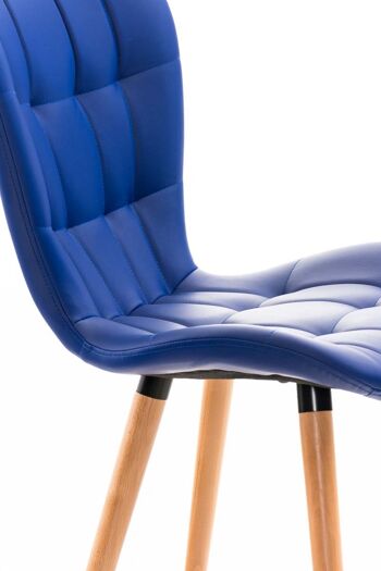 Landriano Chaise de salle à manger Cuir artificiel Bleu 6x63cm 5