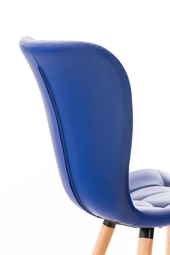 Landriano Chaise de salle à manger Cuir artificiel Bleu 6x63cm 6