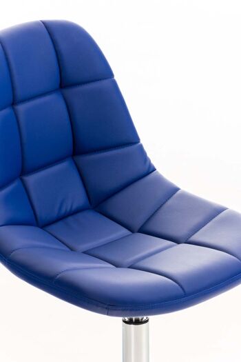 Senarica Chaise de salle à manger Cuir artificiel Bleu 6x52cm 5