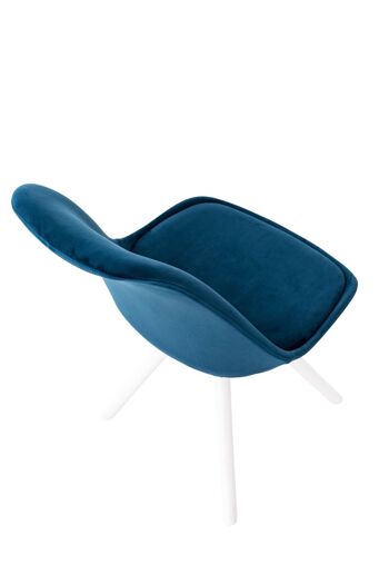 Contrada Chaise de salle à manger Velours Bleu 5x59cm 5