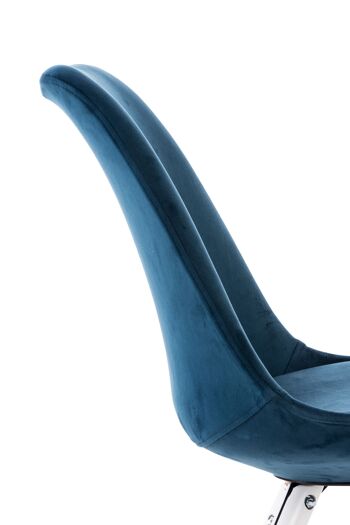 Contrada Chaise de salle à manger Velours Bleu 5x59cm 6