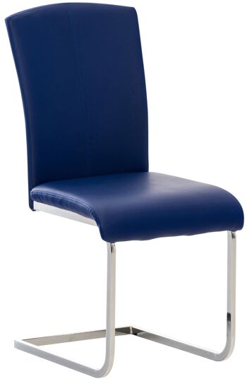 Pavarolo Chaise de salle à manger Cuir artificiel Bleu 6x57cm 1