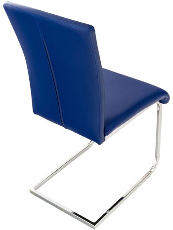Pavarolo Chaise de salle à manger Cuir artificiel Bleu 6x57cm 3