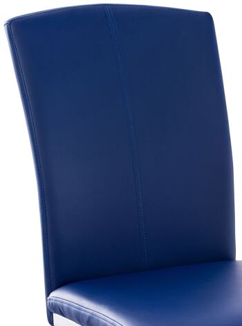 Pavarolo Chaise de salle à manger Cuir artificiel Bleu 6x57cm 4