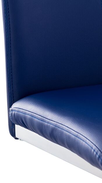 Pavarolo Chaise de salle à manger Cuir artificiel Bleu 6x57cm 5