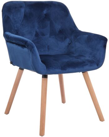 Grosso Chaise de salle à manger Velours Bleu 10x60cm 1