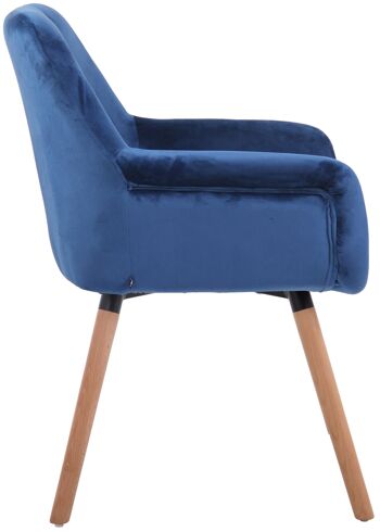 Grosso Chaise de salle à manger Velours Bleu 10x60cm 3