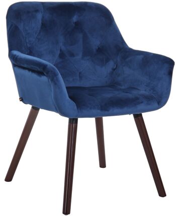 Nuraminis Chaise de salle à manger Velours Bleu 10x60cm 1