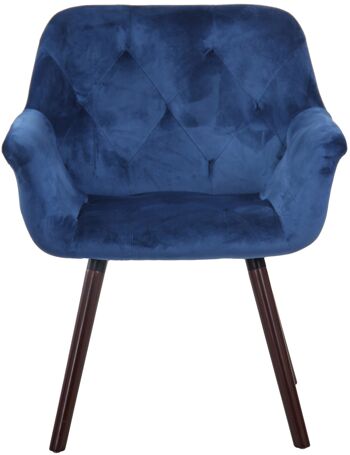 Nuraminis Chaise de salle à manger Velours Bleu 10x60cm 2