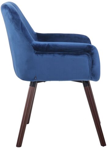 Nuraminis Chaise de salle à manger Velours Bleu 10x60cm 3