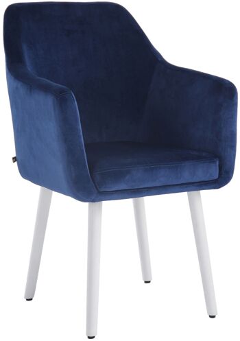 Matino Chaise de salle à manger Velours Bleu 10x58cm