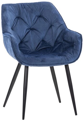 Bugiano Chaise de Salle à Manger Velours Bleu 7x62cm 1