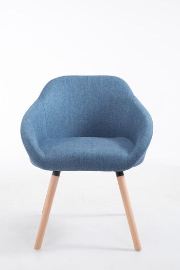 Fregene Chaise de salle à manger Tissu Bleu 10x61cm 2