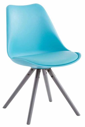 Brienza Chaise de salle à manger Cuir artificiel Bleu 6x56cm 2