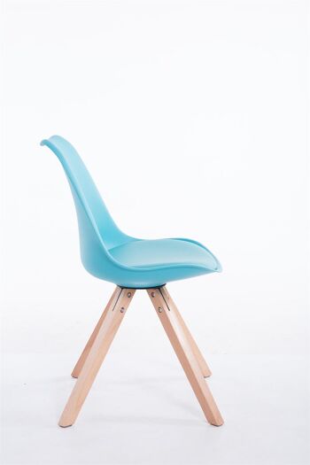 Cerasara Chaise de salle à manger Cuir artificiel Bleu 6x55.5cm 2