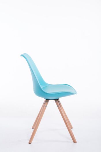 Carcione Chaise de salle à manger Cuir artificiel Bleu 6x56cm 2