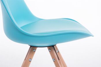 Carcione Chaise de salle à manger Cuir artificiel Bleu 6x56cm 6