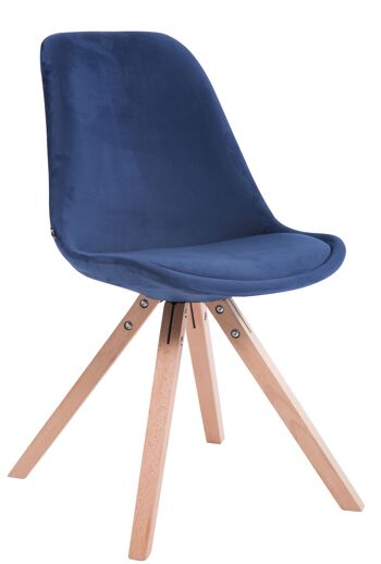 Travesio Chaise de salle à manger Velours Bleu 6x56cm 1