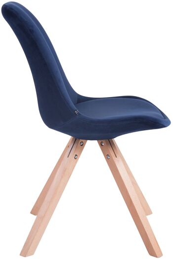 Travesio Chaise de salle à manger Velours Bleu 6x56cm 2